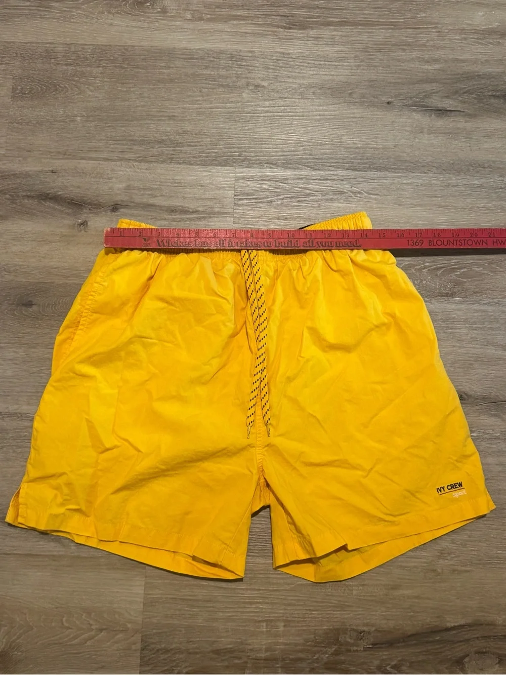 Men’s Ivy Crew Yellow Swim Trunks with Netting